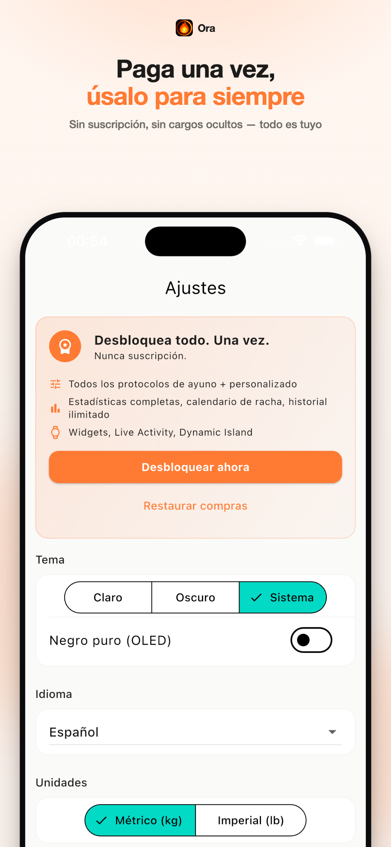 Ora premium screen