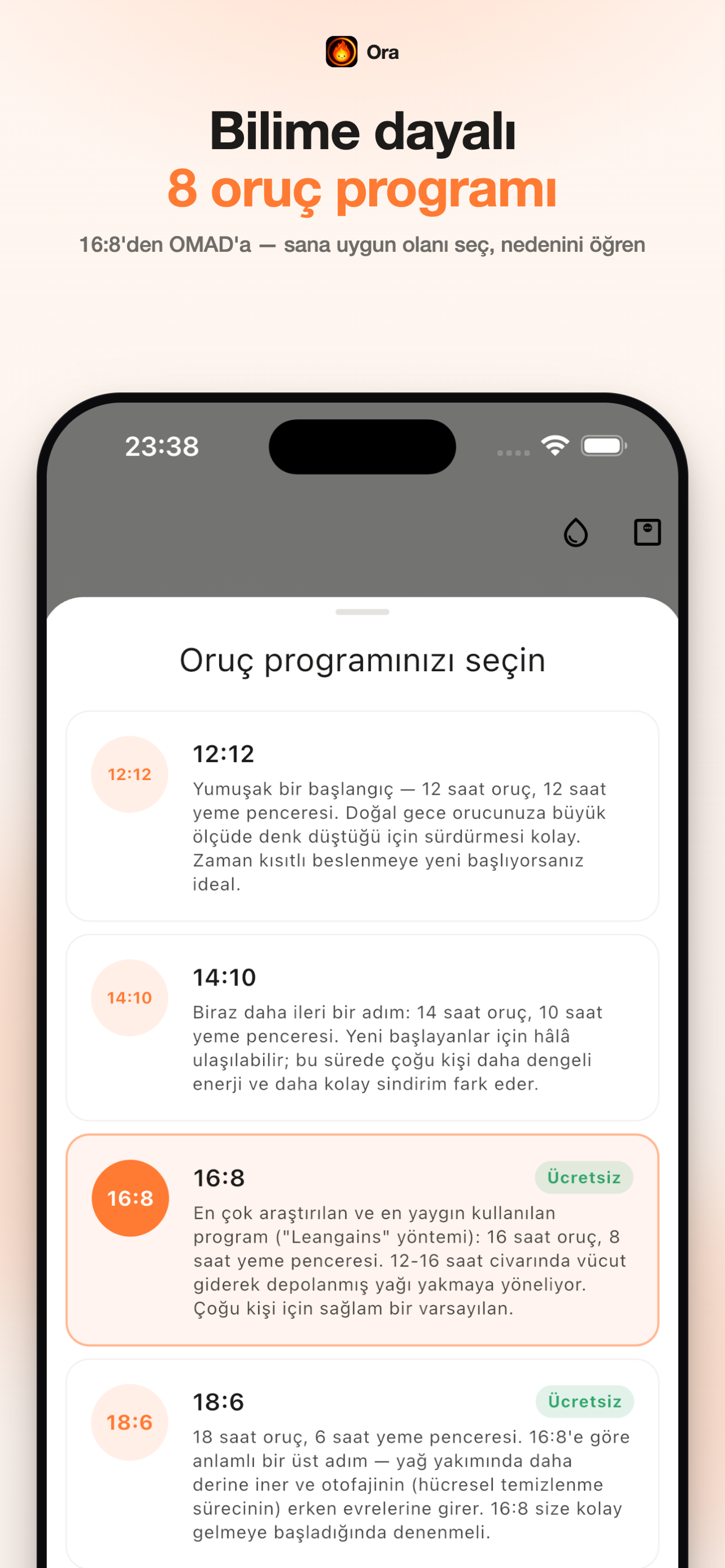 Ora protocol picker screen